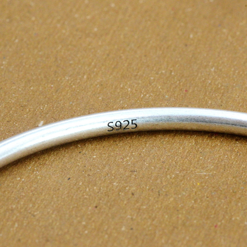 vintage handmade sterling silver cuff bracelet, view 5 - MRSLM
