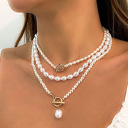imitation pearl heart pendant necklace - MRSLM