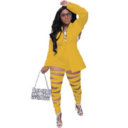women's solid color blouse and pants casual suit, view 11 - MRSLM