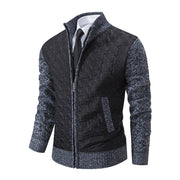 Men's stand collar knit sweater jacket, view 7 - MRSLM