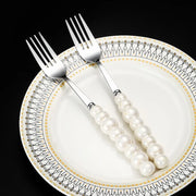 pearl ceramic handle cake knife set, view 5 - MRSLM