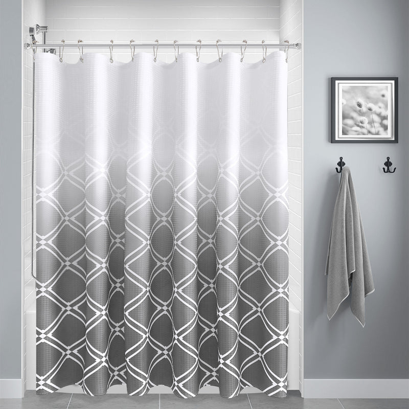 Geometric gradient waterproof shower curtain, view 5 - MRSLM