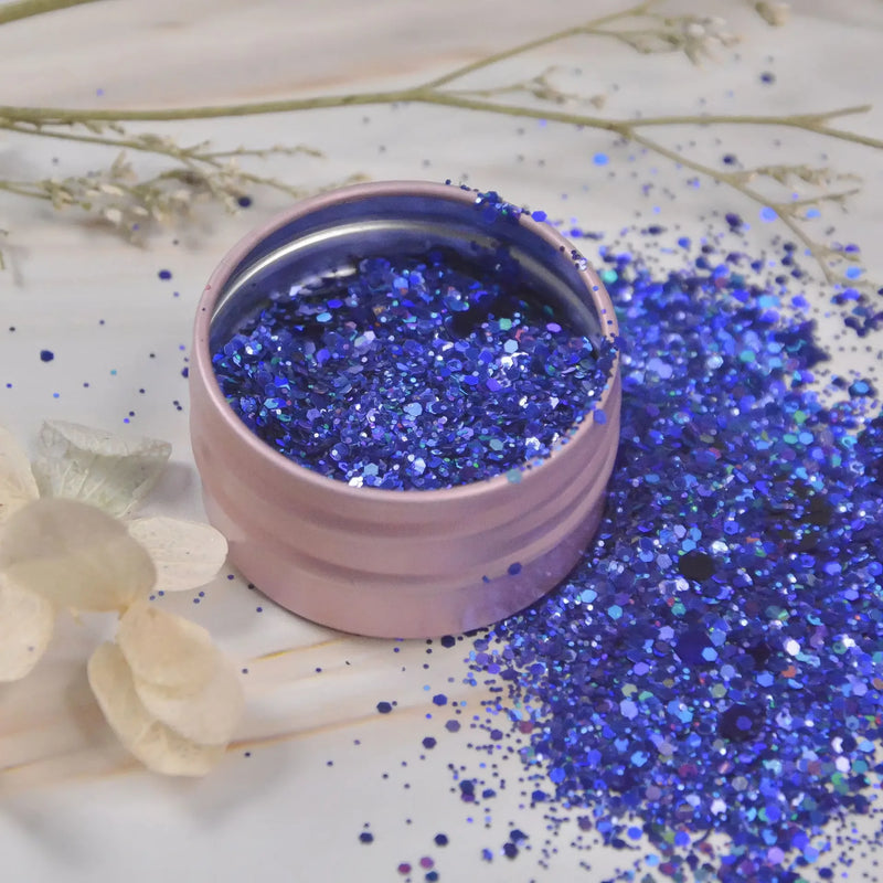 iridescent silver nail glitter, view 2 - MRSLM