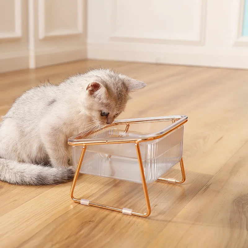 elevated double pet bowls, view 2 - MRSLM