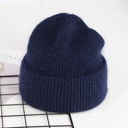 Unisex rabbit fur knit beanie, view 9 - MRSLM