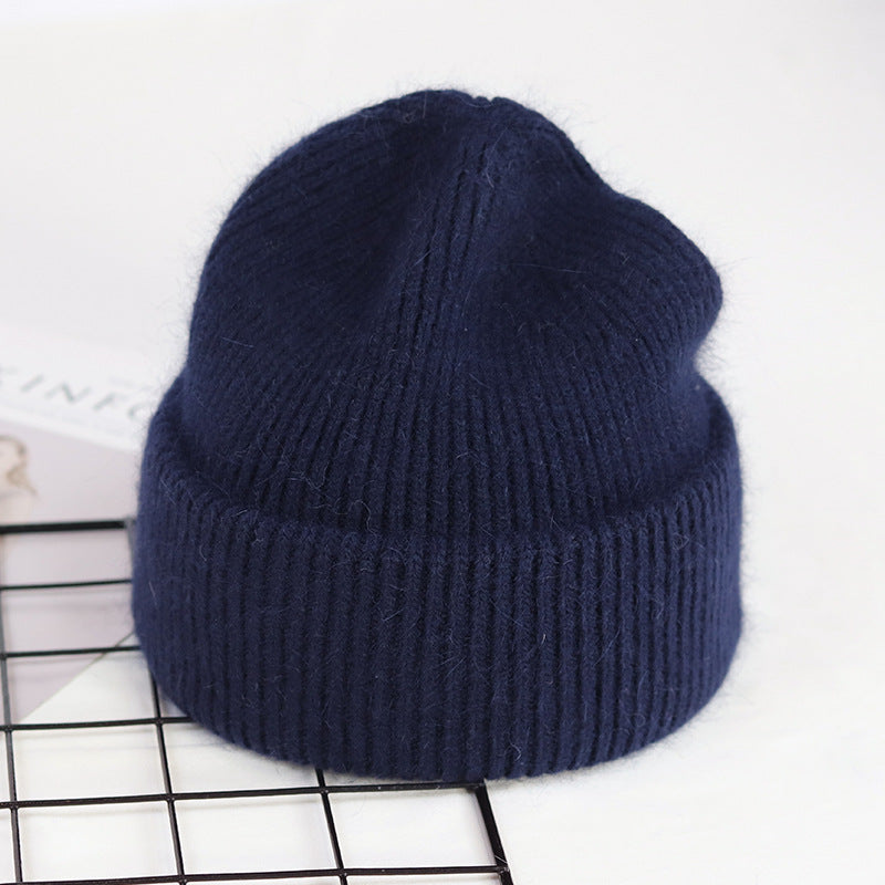 Unisex rabbit fur knit beanie, view 9 - MRSLM