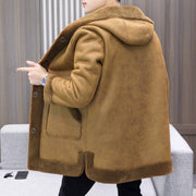 double-sided hooded fleece coat, view 2 - MRSLM