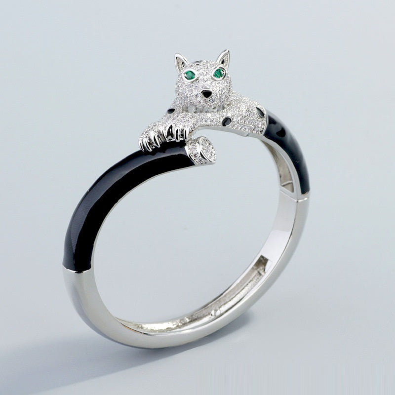 green eye micro set zircon bracelet, view 2 - MRSLM