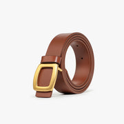 genuine cow leather belt square buckle, view 3 - MRSLM