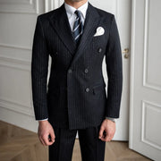 men's metallic stripe double breasted 2-piece suit, view 3 - MRSLM