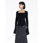 square collar knit sweater, view 4 - MRSLM