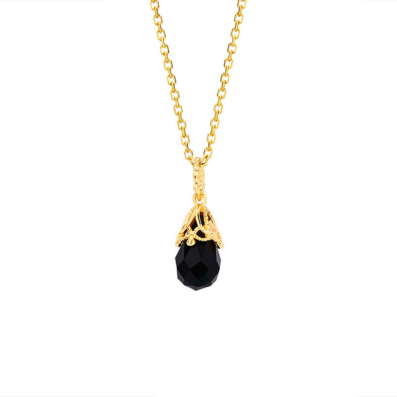simple vintage hollow water drop necklace, view 4 - MRSLM