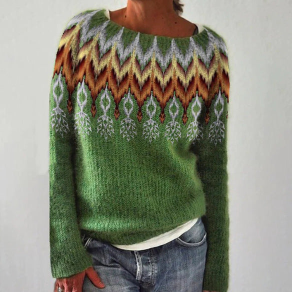 multicolor loose pullover sweater for women, view 5 - MRSLM