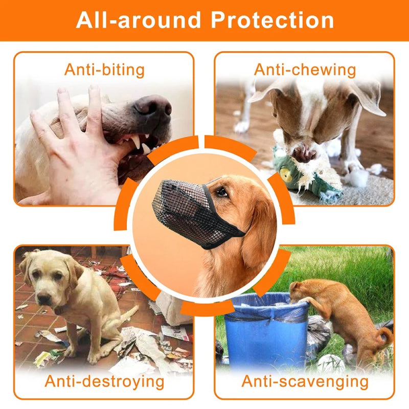 adjustable breathable dog muzzle, view 4 - MRSLM