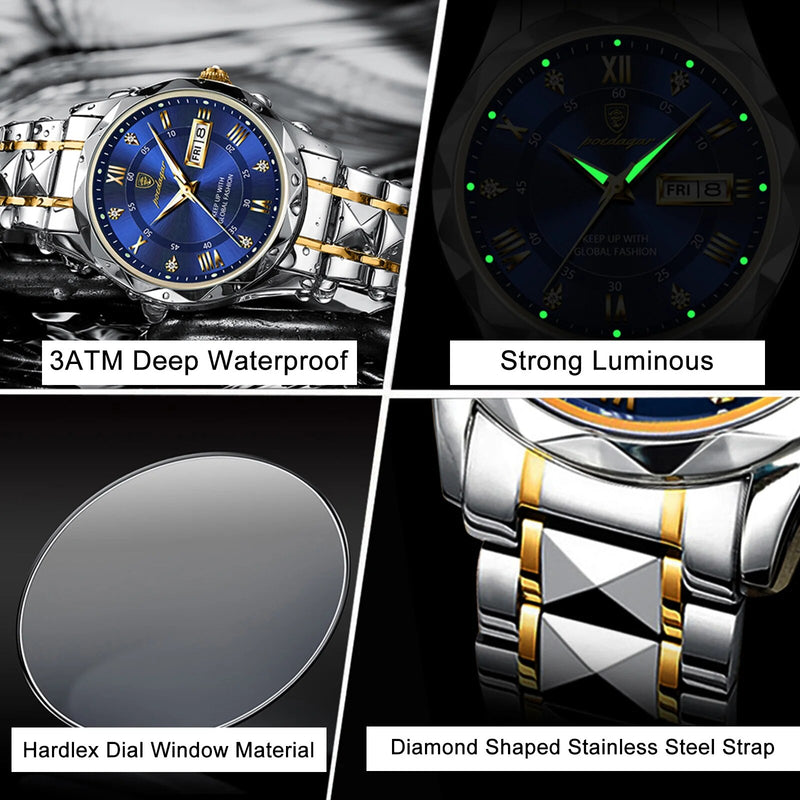 stainless steel quartz men's watch, view 13 - MRSLM