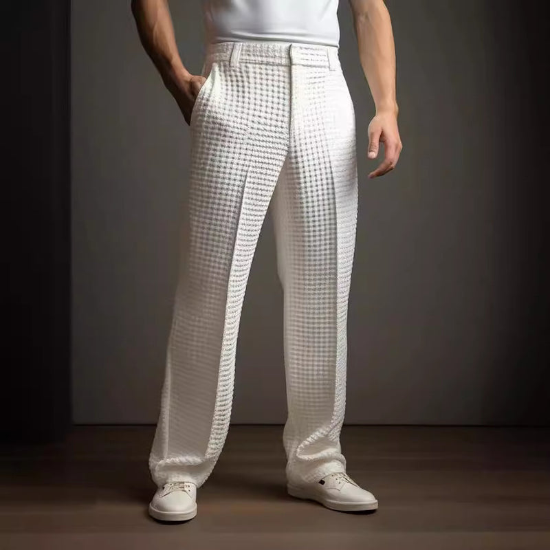 men's straight waffle-knit suit pants - MRSLM
