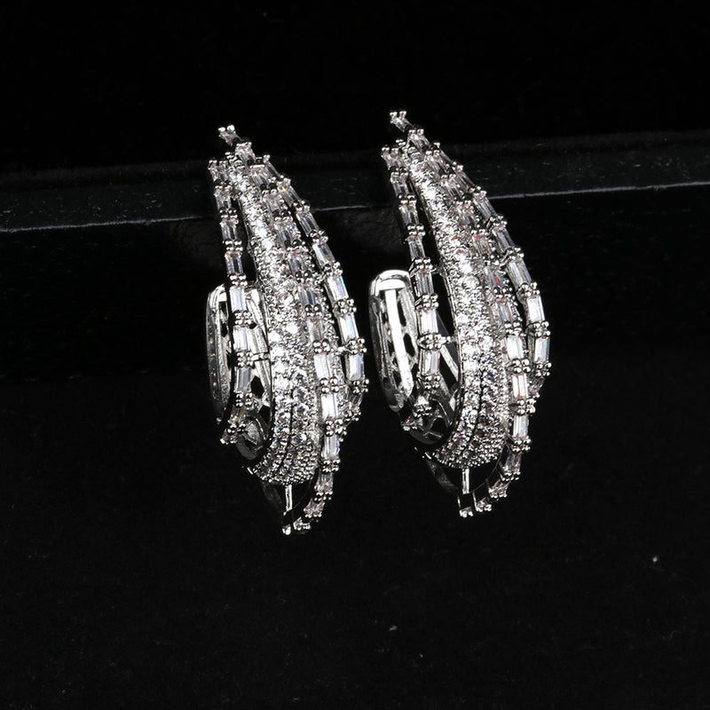 zircon multi-layer drop earrings, view 3 - MRSLM