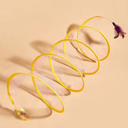 cat tunnel toy with bell and feather, view 3 - MRSLM