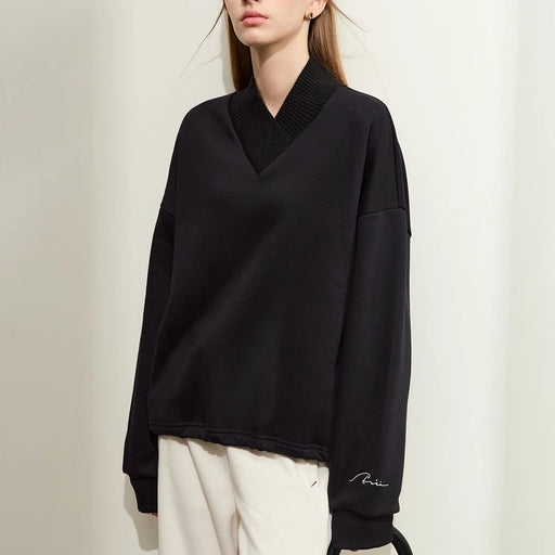 minimalist cross-collar hoodie - MRSLM