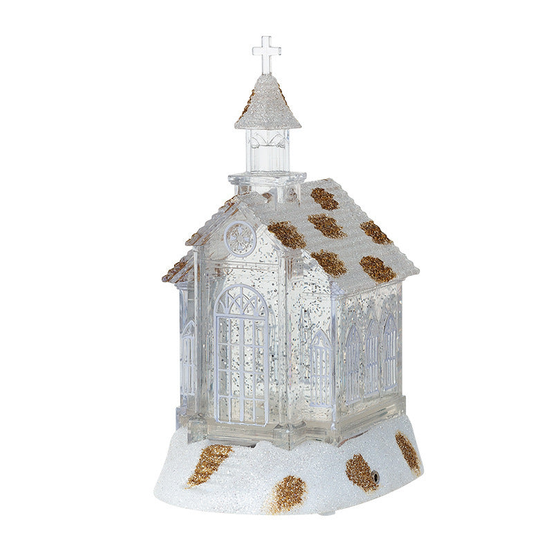 crystal church house music ornament, view 2 - MRSLM