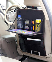 car seat back organizer with foldable tray, view 3 - MRSLM
