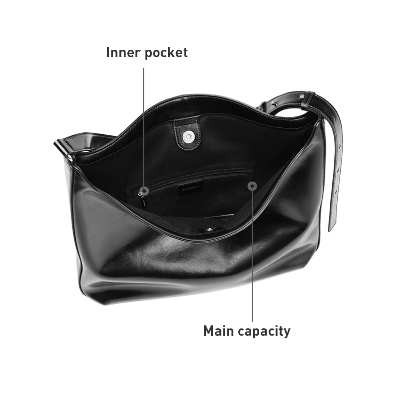 Large leather tote bag for women, view 9 - MRSLM
