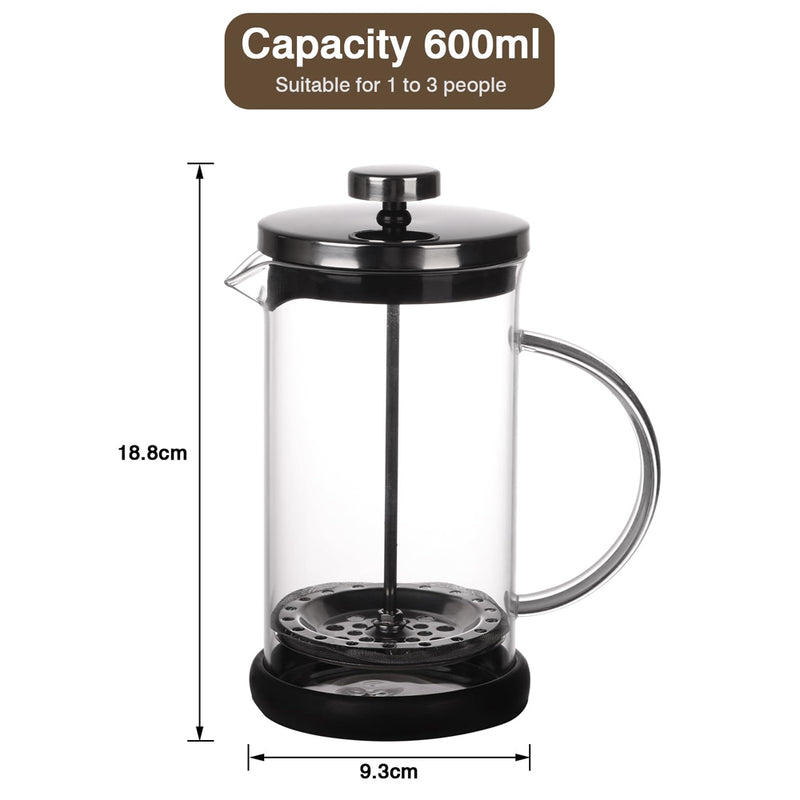 600ml portable French press coffee maker, view 6 - MRSLM