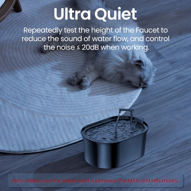 automatic stainless steel pet drinking fountain, view 4 - MRSLM