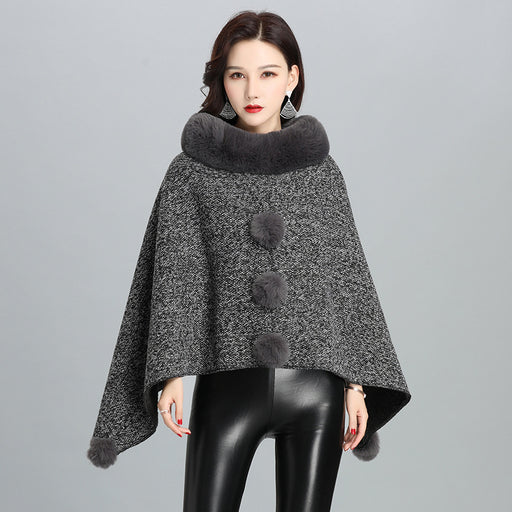 faux fur shawl jacket - MRSLM