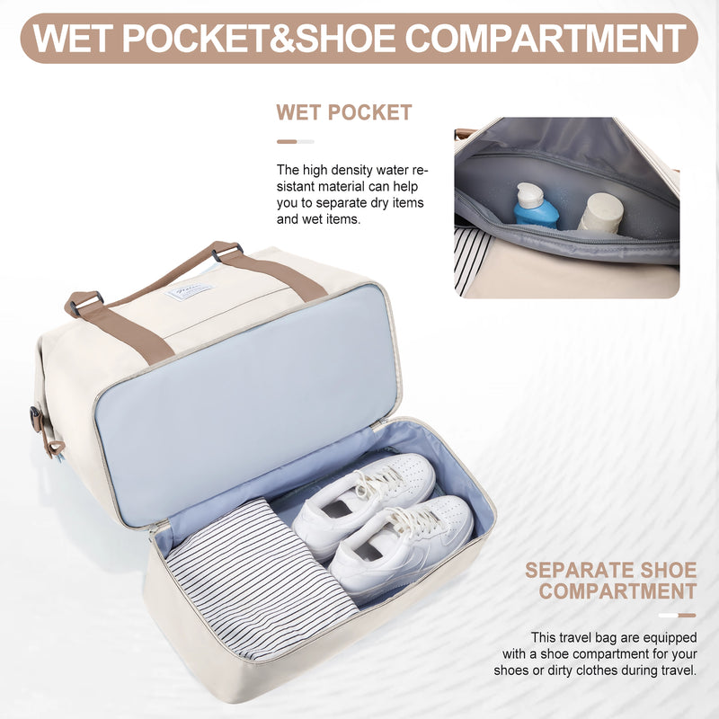 women's weekender bag with shoe compartment, view 7 - MRSLM