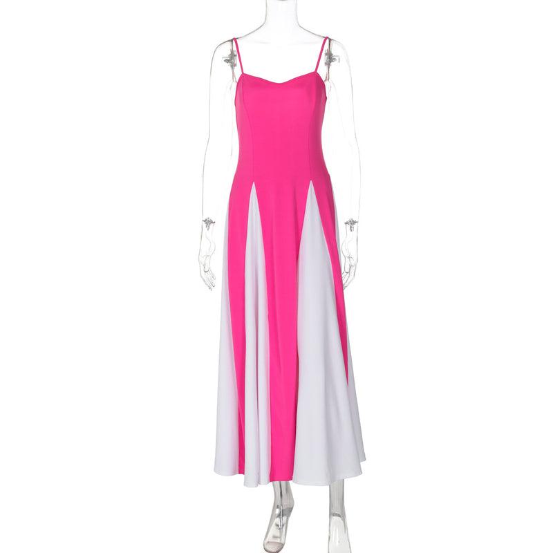 color contrast sling dress, view 6 - MRSLM