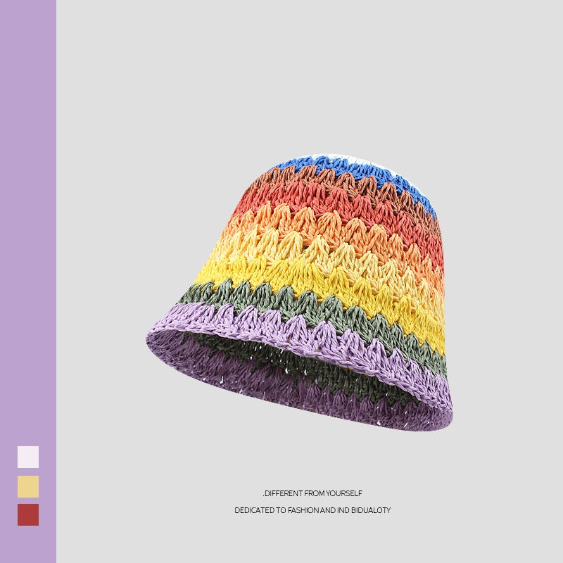 rainbow straw bucket hat - MRSLM