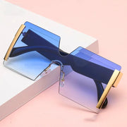 rimless gradient square sunglasses, view 10 - MRSLM