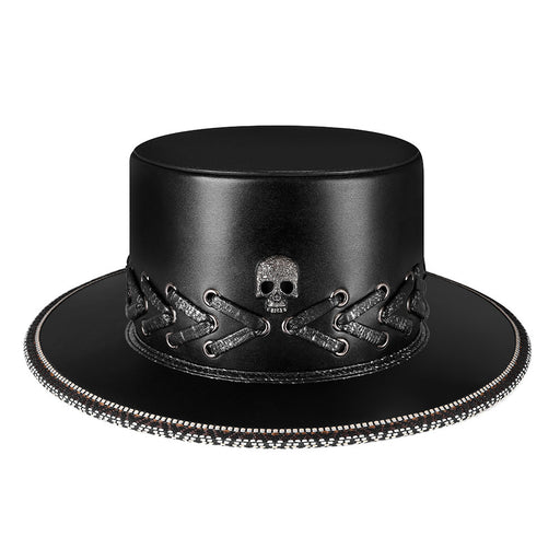 Punk skull black top hat - MRSLM