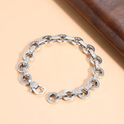 sterling silver antique ring buckle bracelet, view 4 - MRSLM
