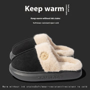 Unisex plush thick-sole house slippers, view 3 - MRSLM