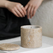 natural travertine stone storage container, view 5 - MRSLM