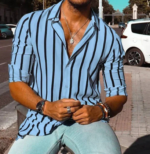 Casual Autumn Long Sleeve Shirt Men