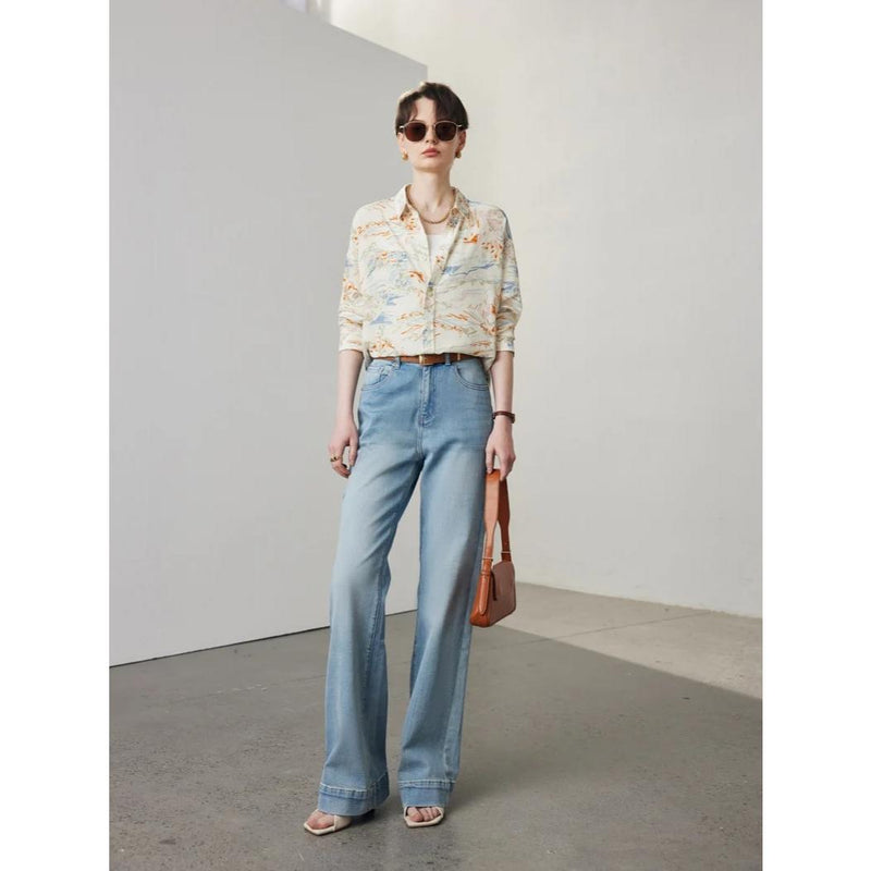 chic summer silk blouse, view 8 - MRSLM