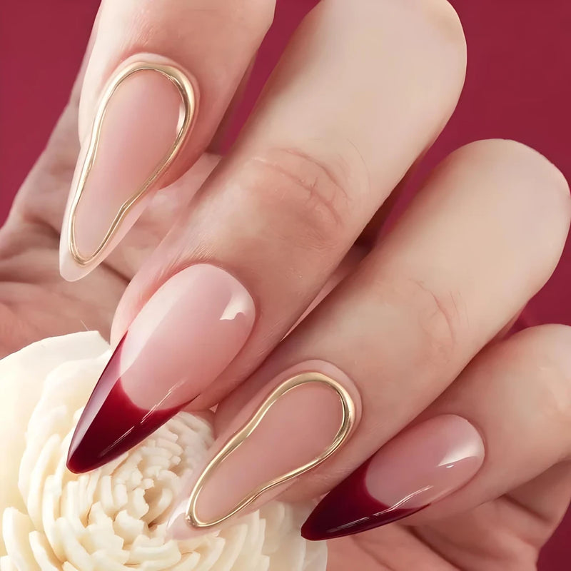 handmade press-on almond nails, view 3 - MRSLM