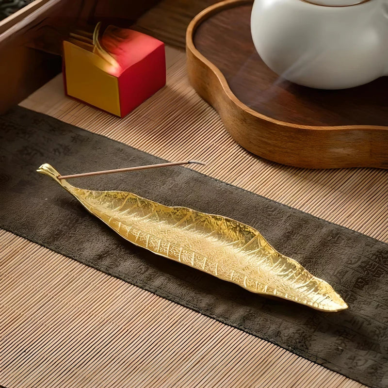 Bodhi leaf incense stick holder, view 3 - MRSLM