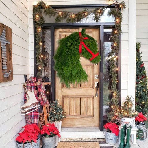 farmhouse horse head Christmas wreath - MRSLM