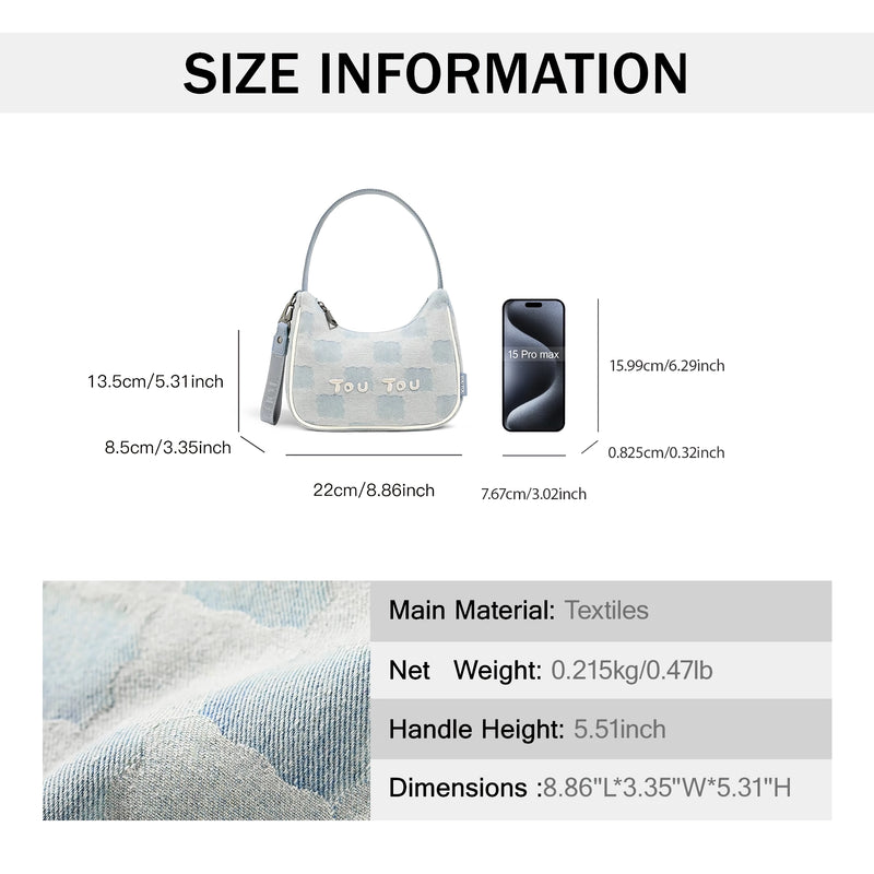 denim look baguette bag, view 10 - MRSLM