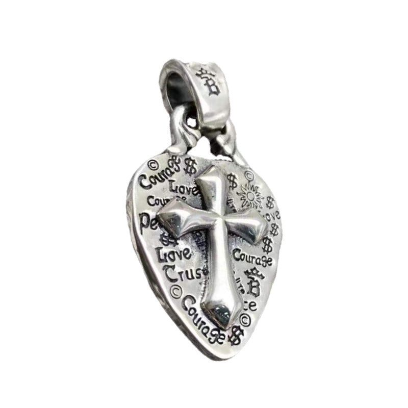Graffiti cross pendant necklace, view 2 - MRSLM