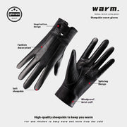 genuine leather fleece-lined gloves, view 10 - MRSLM