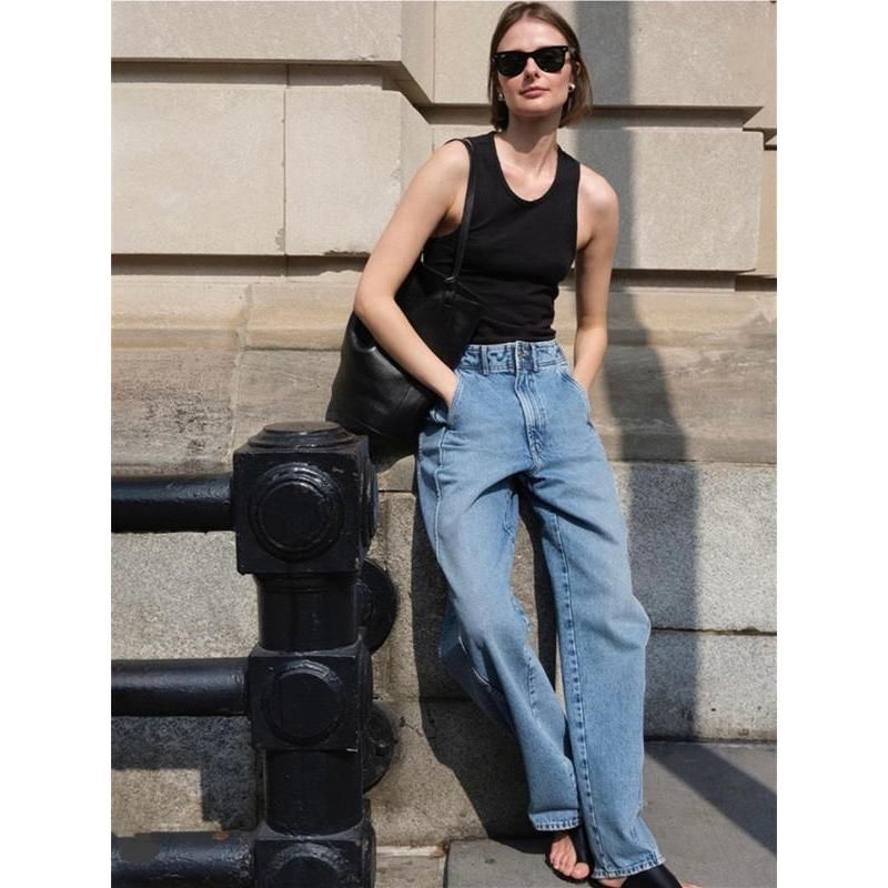 vintage high waist blue jeans, view 2 - MRSLM