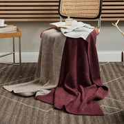 three-color knitted wool-blend blanket - MRSLM