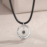 silver sun and moon circle necklace, view 6 - MRSLM