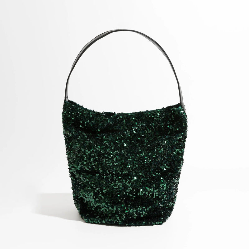 sparkling sequin hobo evening purse, view 2 - MRSLM