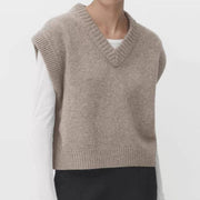Women's knitted V-neck vest - MRSLM